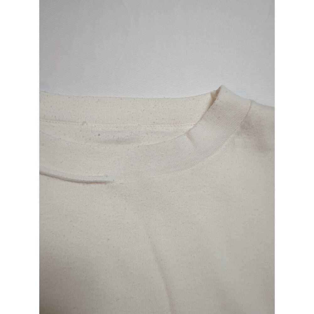 Vintage 1980’s Tshirt Women’s White striped Short Sleeve front pockets new wave - Picture 4 of 11